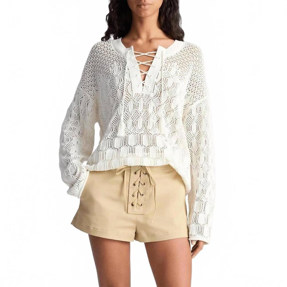 NEW A.L.C. keri crochet knit sweater in ivory